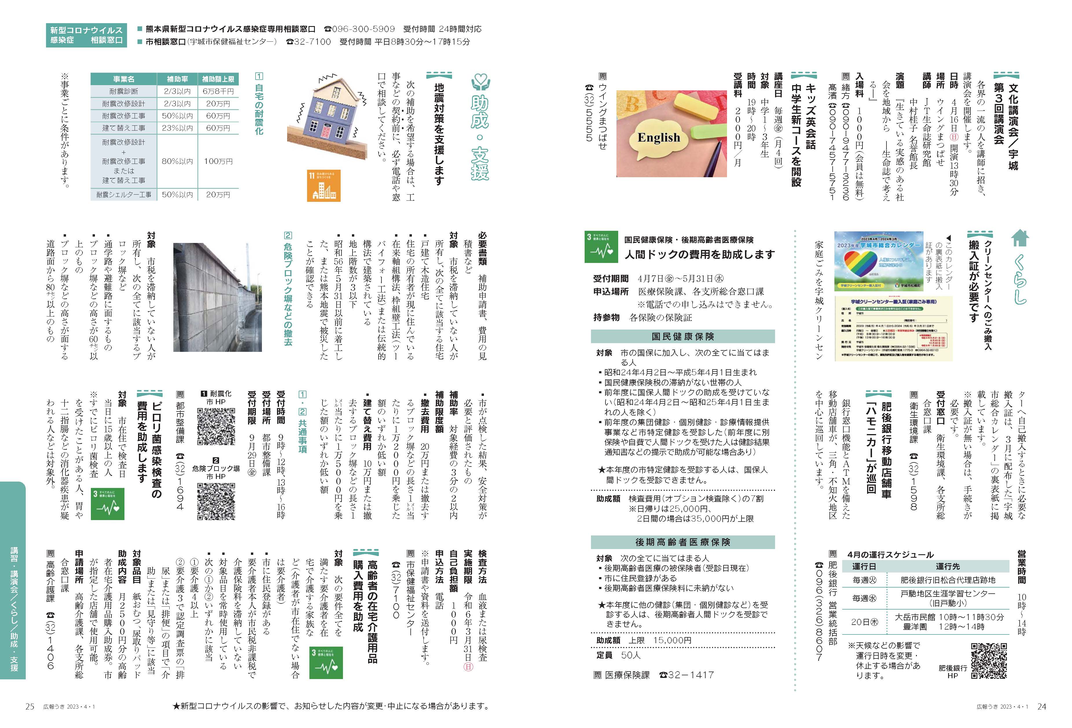 P24、P25 あなたのくらしにピタッと 月刊 宇城通信の画像、詳細はPDFファイルをご参照ください