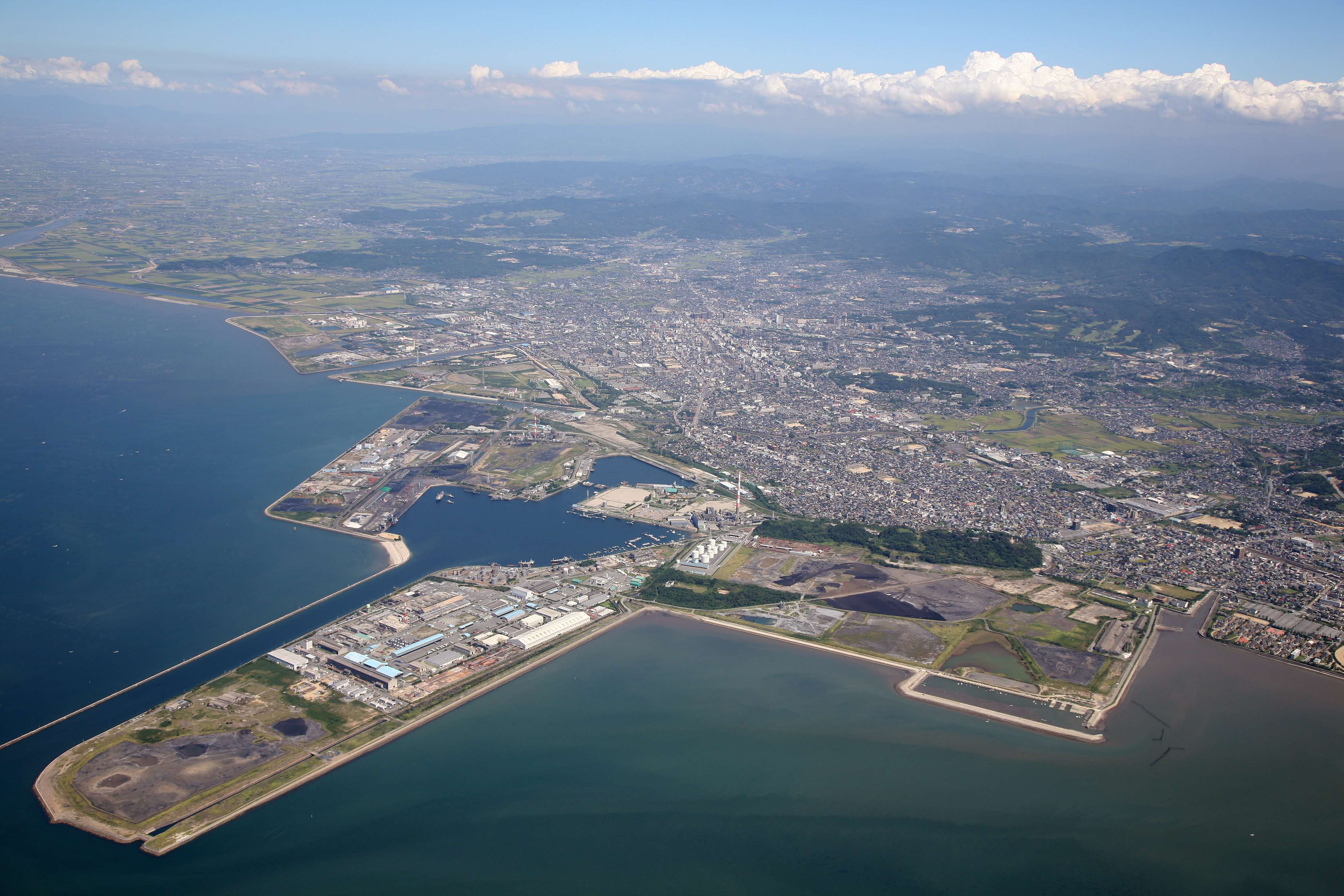 三池港を上空から撮影した写真