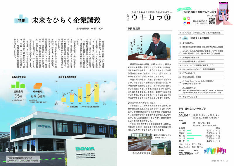 ウキカラ10月号の2から3ページの画像　詳細はPDFをご確認ください。