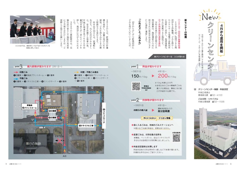 P8、P9  New クリーンセンター のページ画像、詳細はPDFファイルを参照ください。