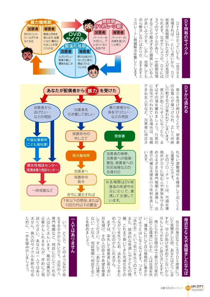 「広報うき」虐待特集ページ4の画像、詳細はPDFファイルをご参照ください