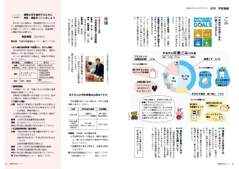 P24、P25　あなたのくらしにピタッと「月刊 宇城通信」の画像