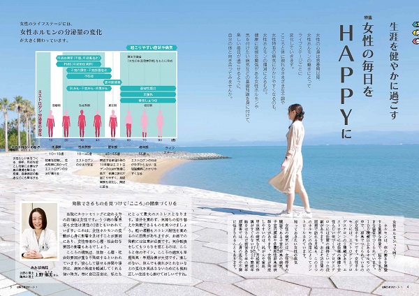 P6、P7 特集「生涯を健やかに過ごす　女性の毎日をHAPPYに」の画像、詳細はPDFファイルをご参照ください