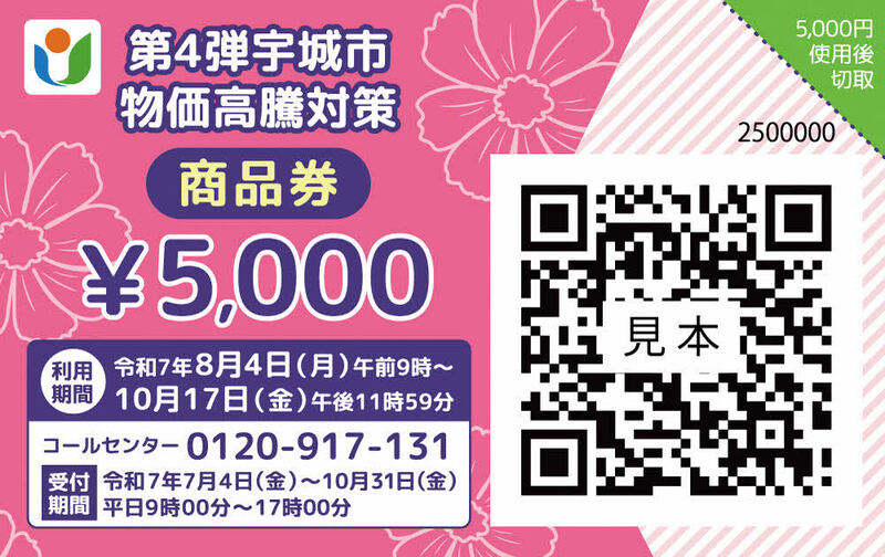 商品券の見本画像（表）