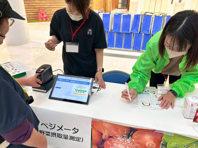 ベジメータでの測定の様子