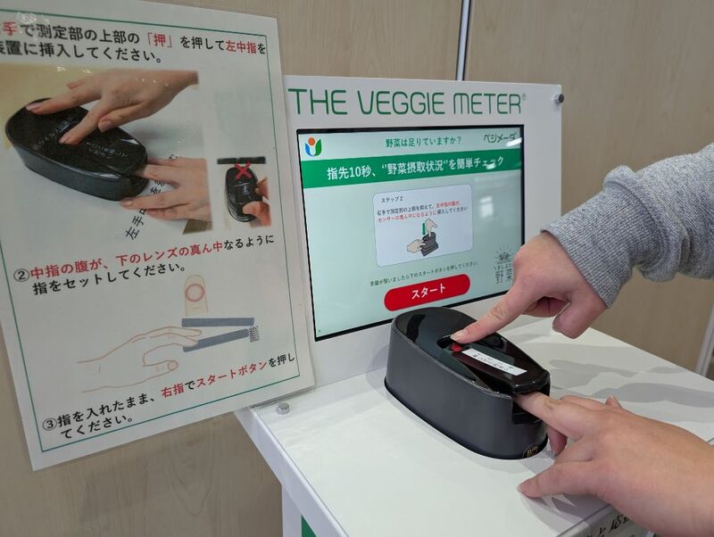 ベジメータで測定している様子