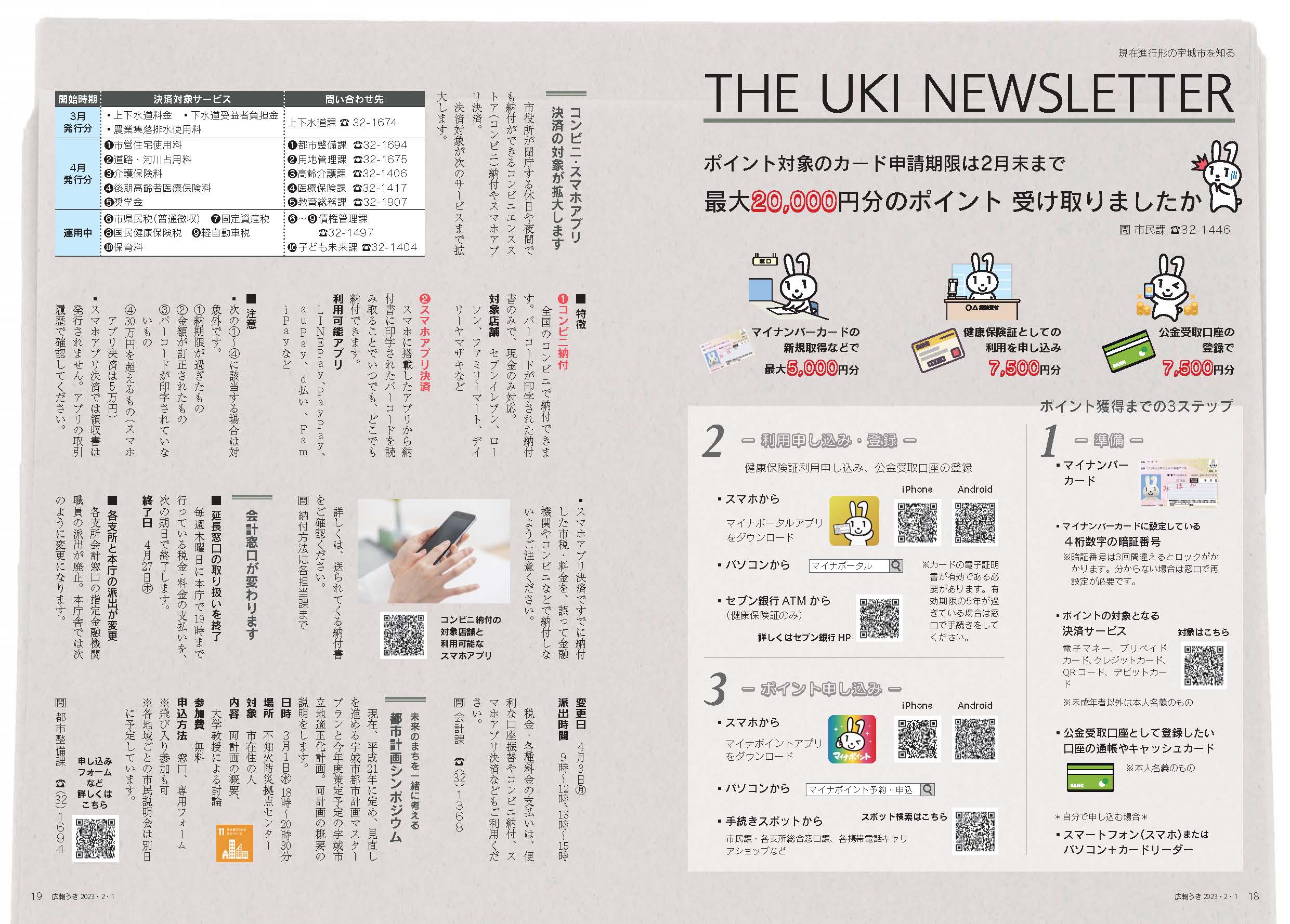 P18、P19 現在進行形の宇城市を知るの画像、詳細はPDFファイルをご参照ください