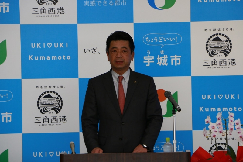 平成30年2月21日 守田市長による記者会見の写真