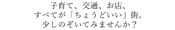 子育て、交通、お店、すべてが「ちょうどいい」街。少しのぞいてみませんか？